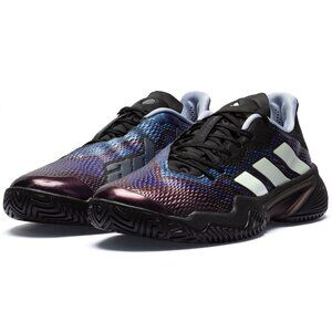 Adidas Men's Black Radiant Blue Barricade Low Top Mesh Athletic Tennis Shoes 9
